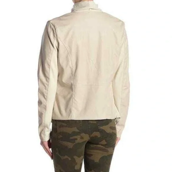 Blank NYC Faux Leather Moto Jacket, like New size Medium, cream color - Picture 9 of 9